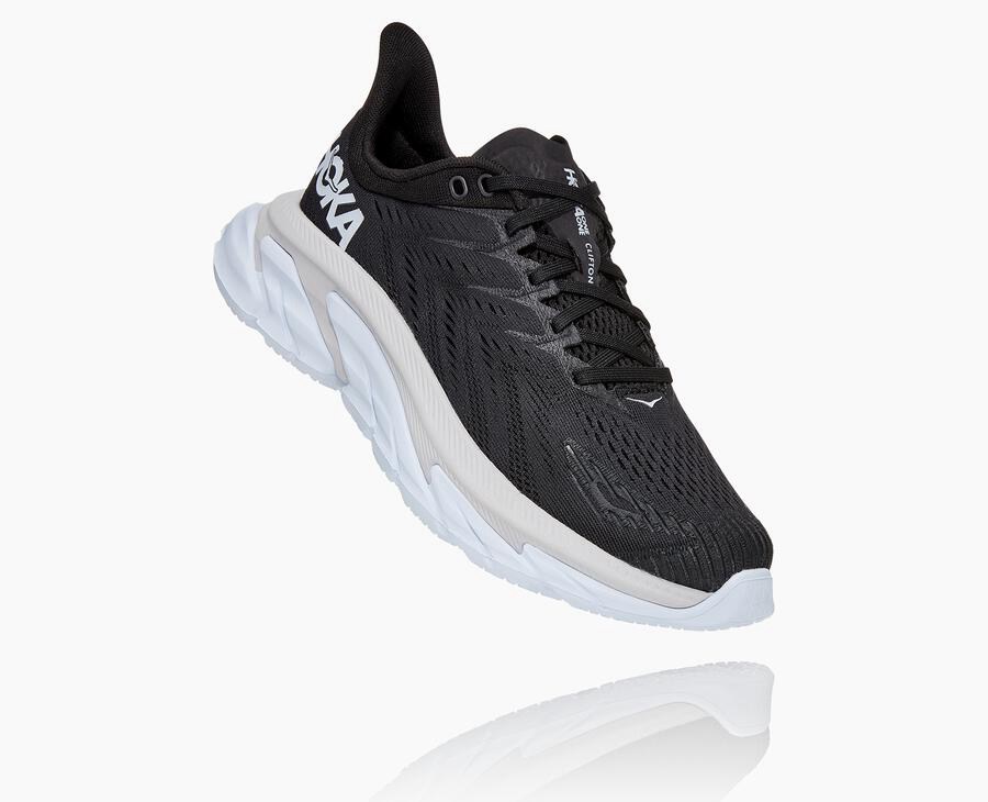 Zapatillas Running Hoka One One Mujer - Clifton Edge - Negras/Blancas - HXU026179